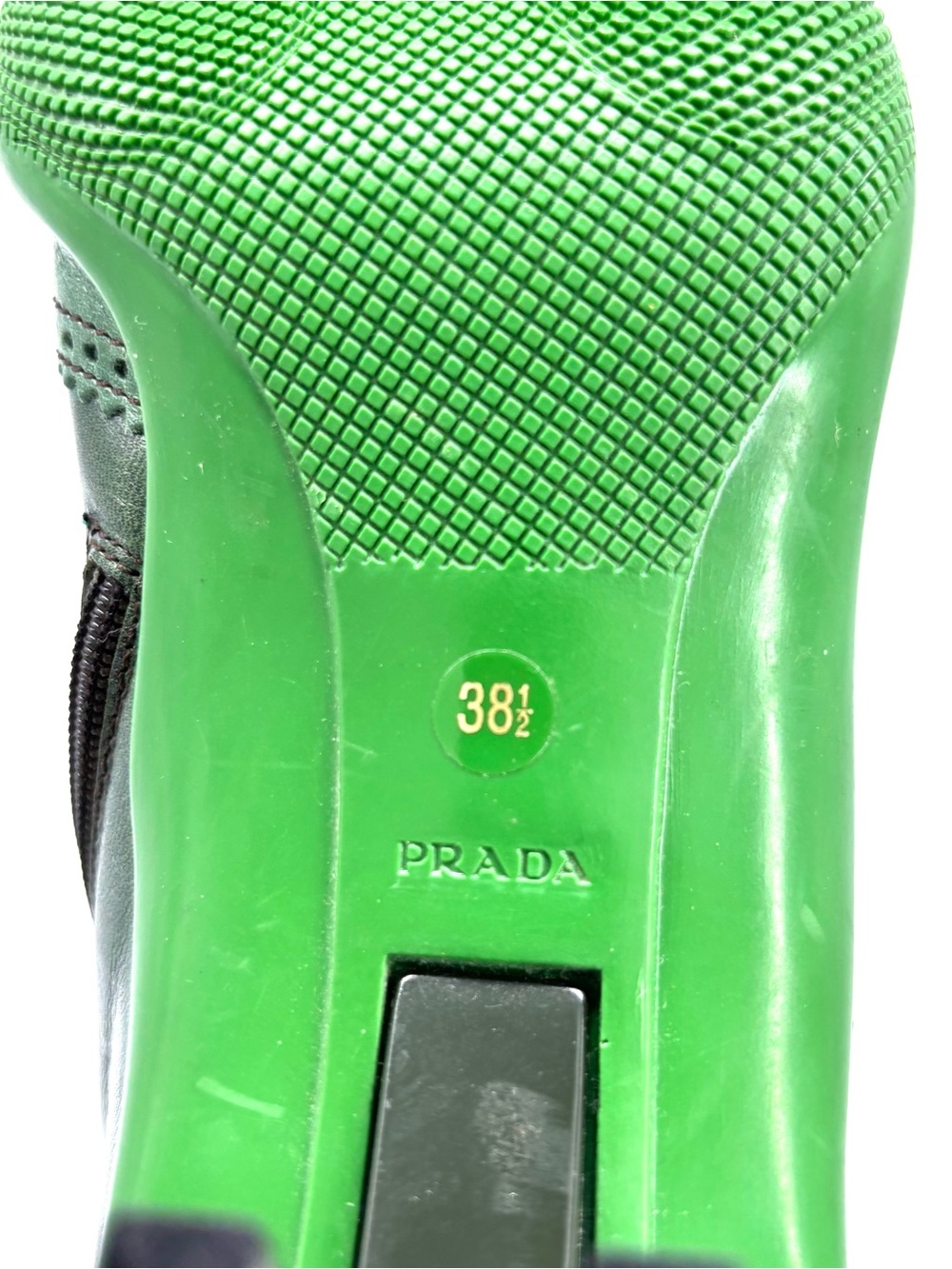 Vintage Prada FW1999 Runway Green Leaves and Bug Applique Leather Boots 38.5 - Picture 12 of 12